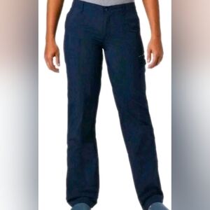 Columbia ARUBA PFG Women's 8 Pants Roll Tab Nylon UPF Zip/Mesh Pockets Navy Blue